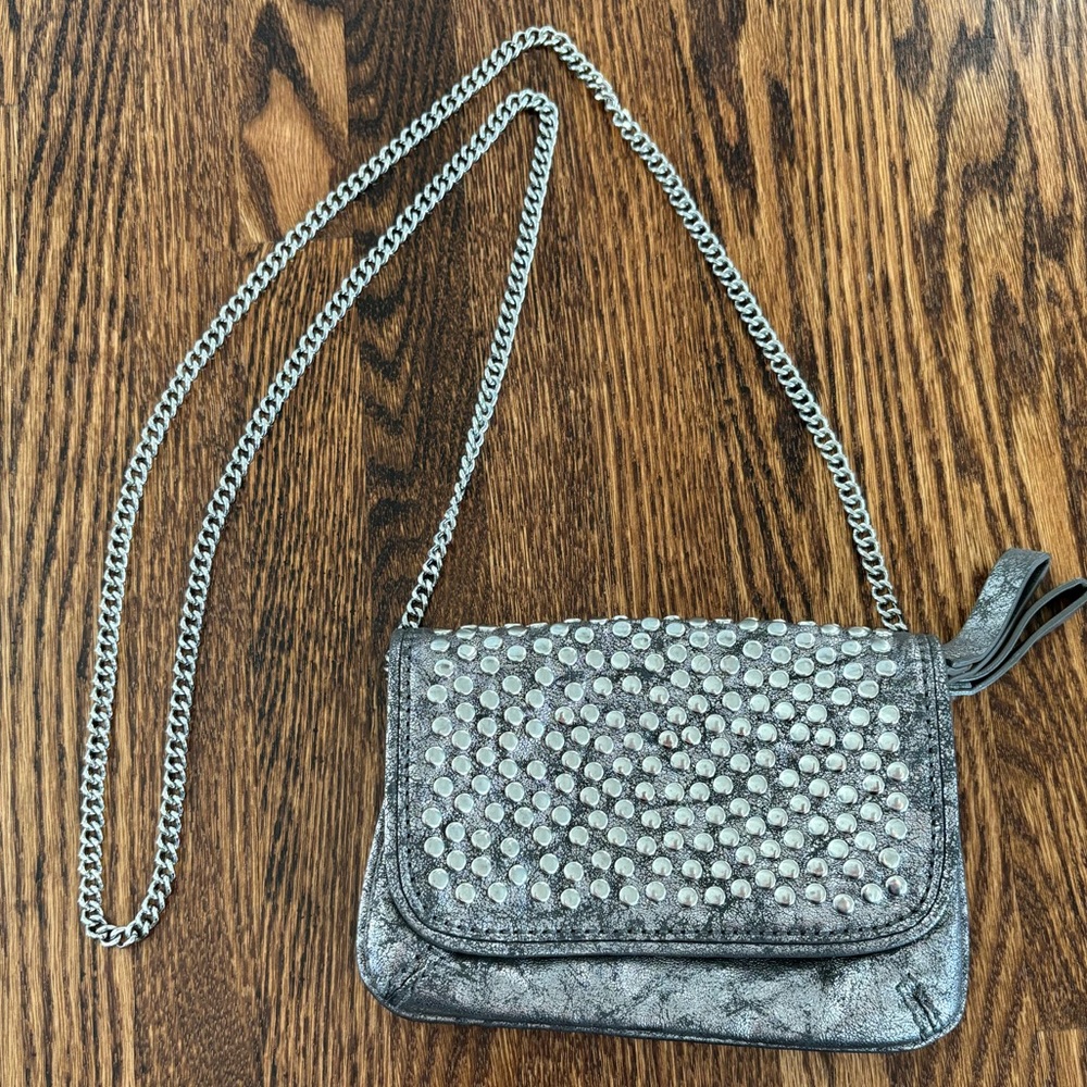 Gap Silver Leather Studded Purse